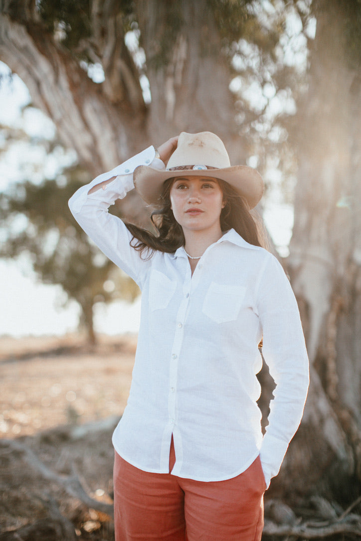 White linen shirt