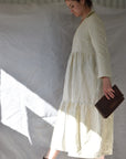 Linen Maxi Dress - Dijon & White