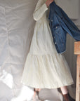 Linen Maxi Dress - Dijon & White