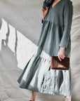 Linen Maxi Dress - Fern