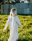 Linen Maxi Dress - Dijon & White