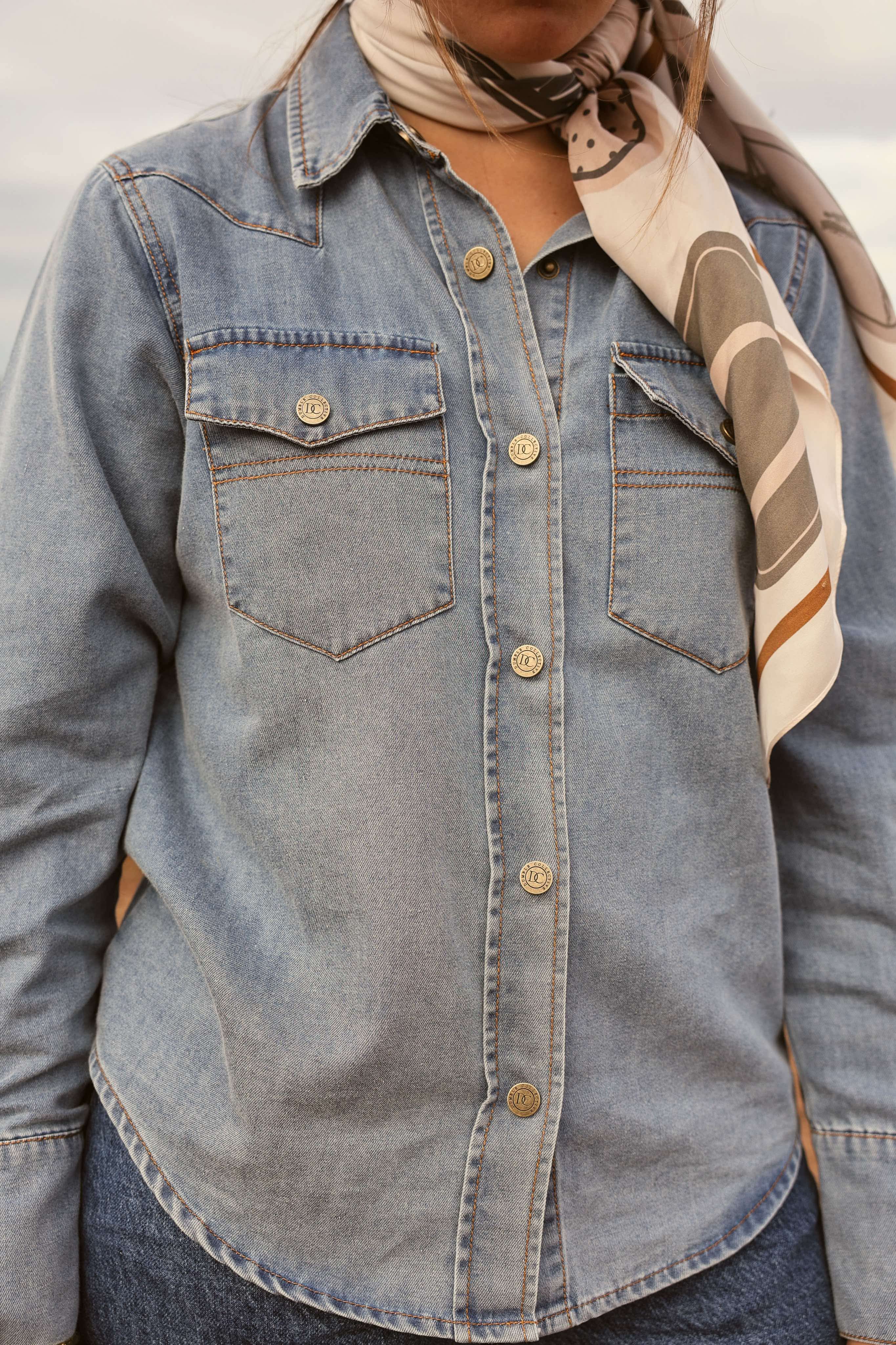 Rodeo Romance - Press stud cowgirl denim shirt